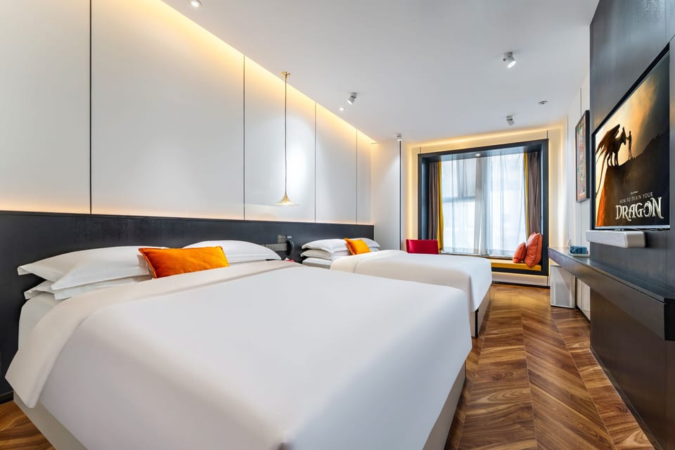 Standard Twin Room, Two Queen Beds (with Nintendo Switch) | Premium bedding, down comforters, Select Comfort beds, minibar