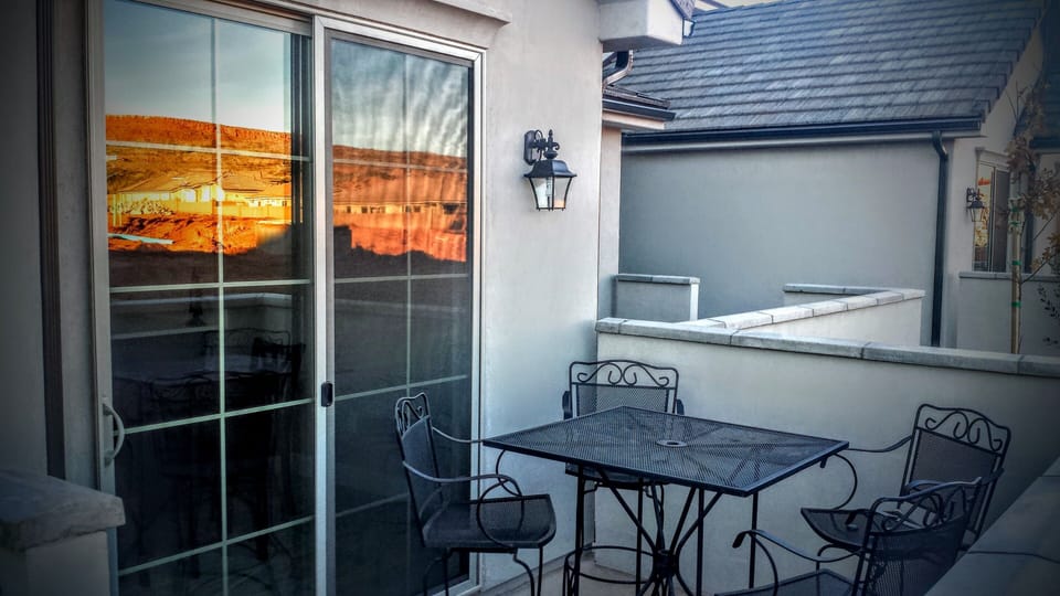 Outdoor patio area.