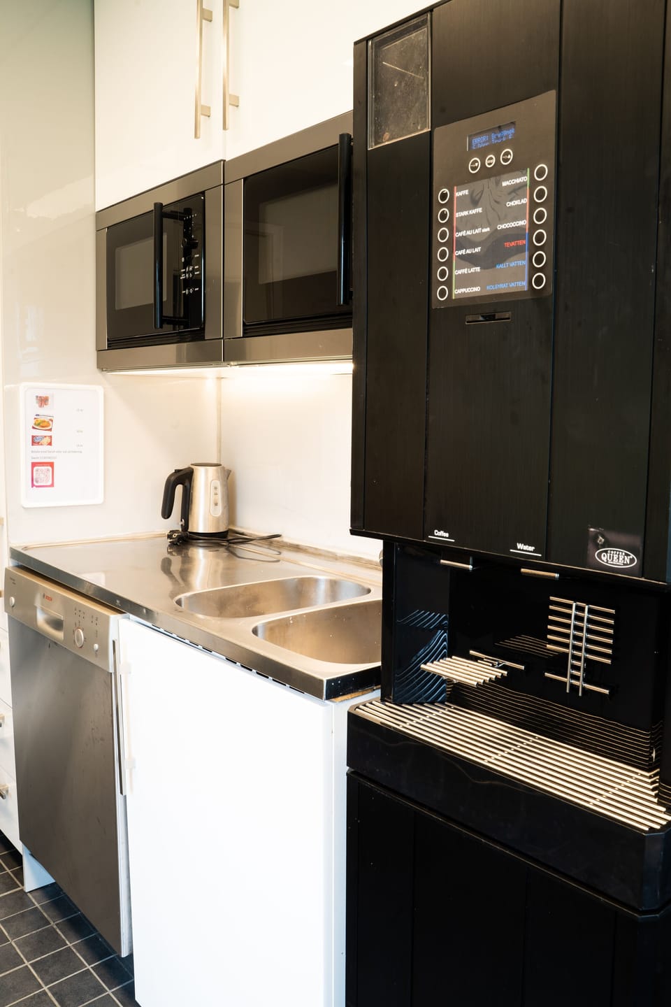 Shared fridge, microwave