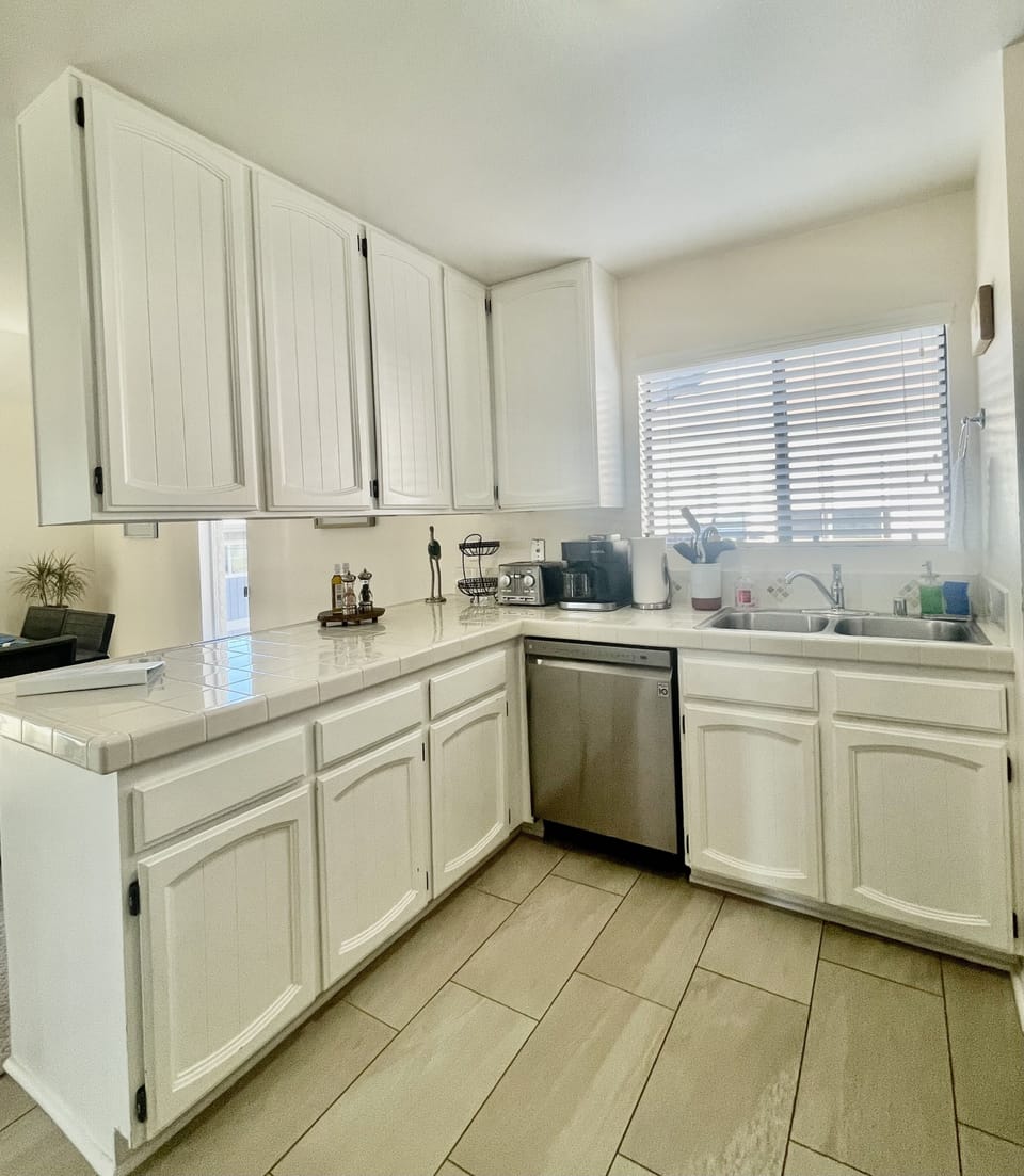 Kitchen with stainless steel appliances