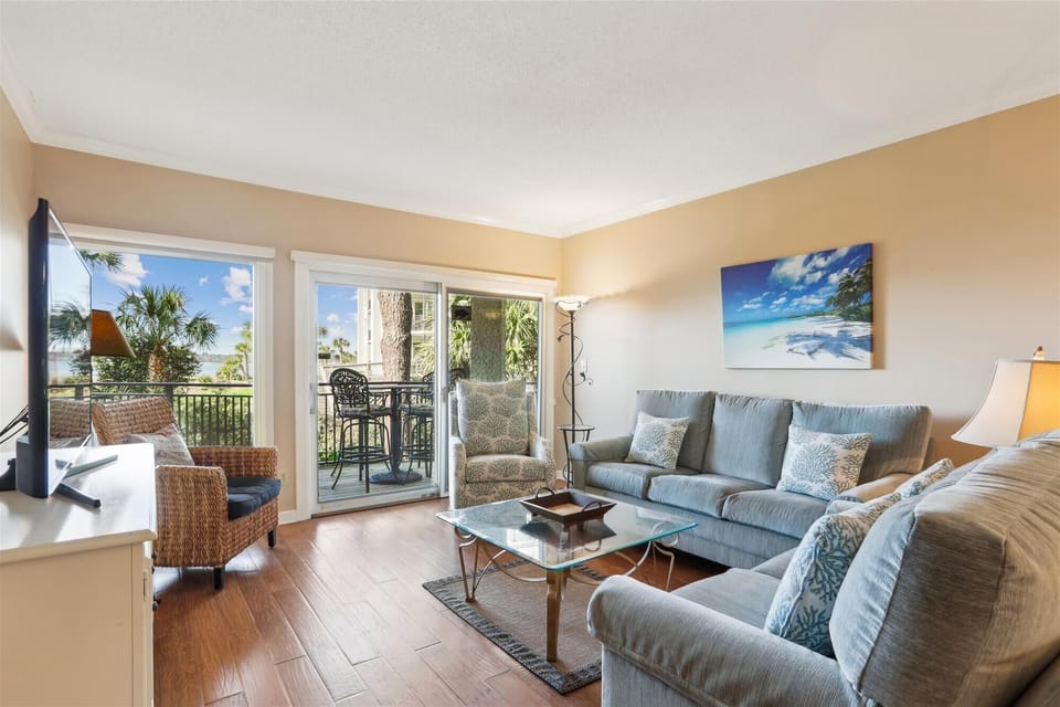 Living Room with Ocean Views at 1887 Beachside Tennis