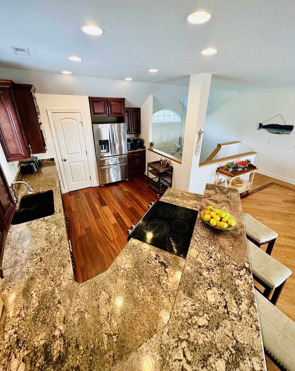 Cook meals in our fully equipped kitchen, while listening to the ocean.