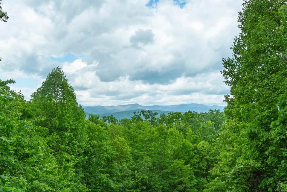 Mountain views from the upper deck.