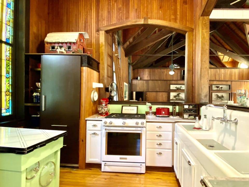 Open kitchen, facing east 