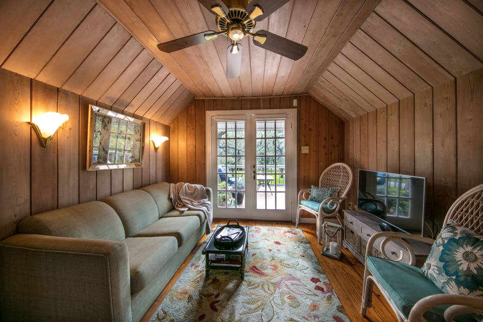 Living Room & French Doors to the West Deck