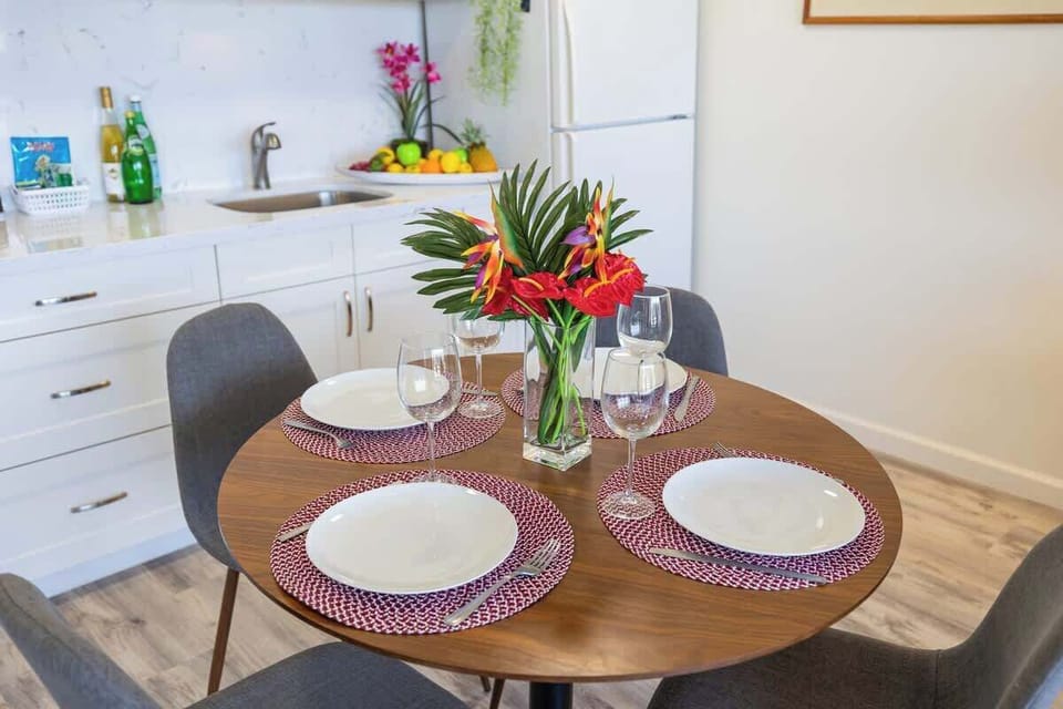 Dining area for up to four people.
