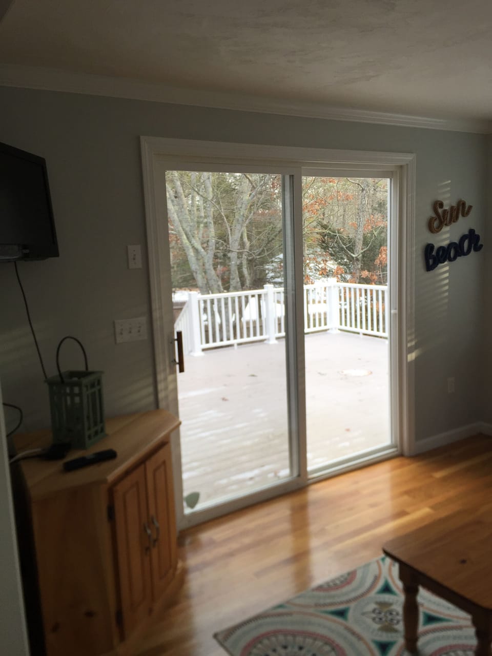 view to back deck from sunroom 
