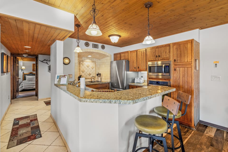 Breakfast bar with additional seating