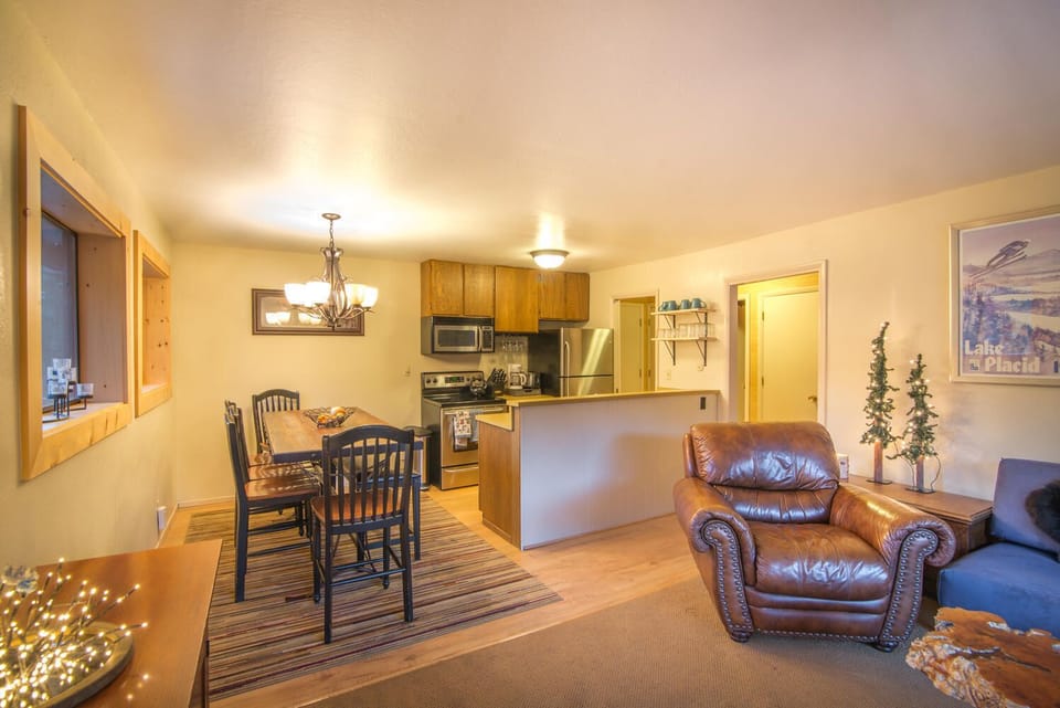 View from living room towards dining/kitchen