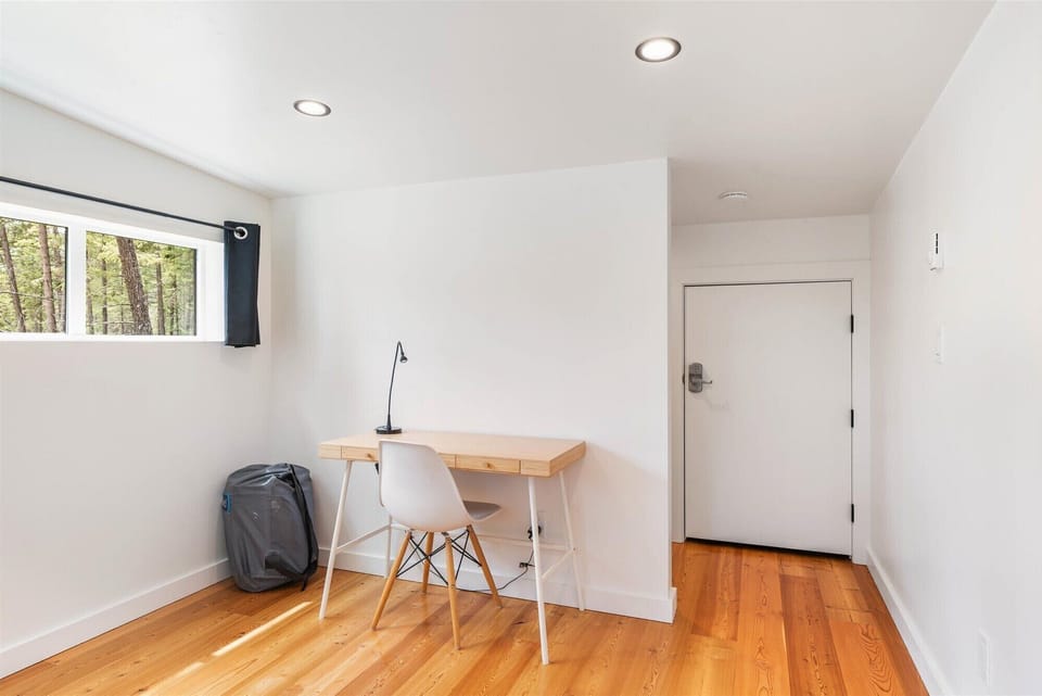 Work desk in loft space area