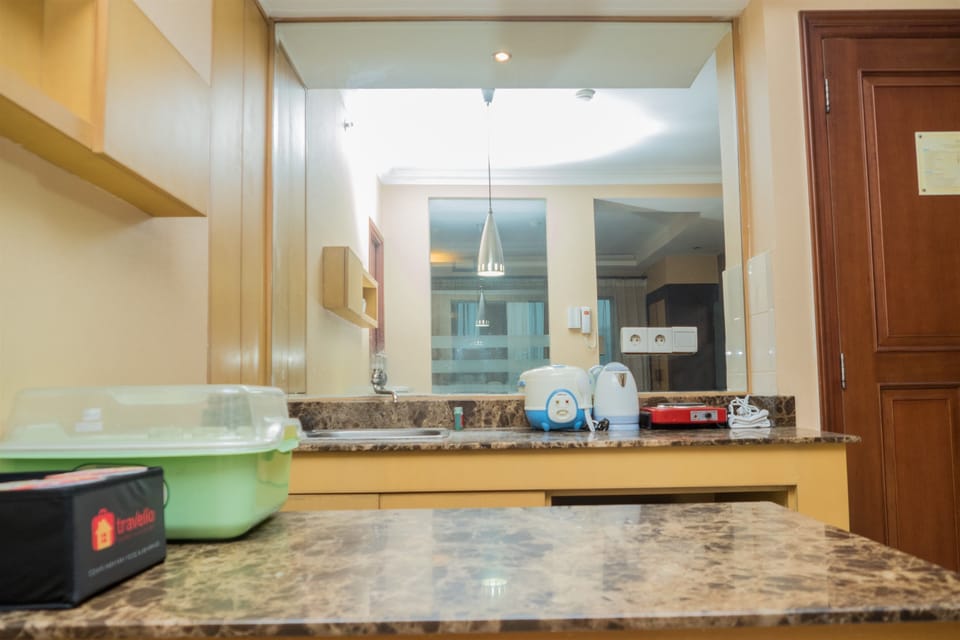 Room | Private kitchen | Fridge, stovetop, electric kettle, cookware/dishes/utensils