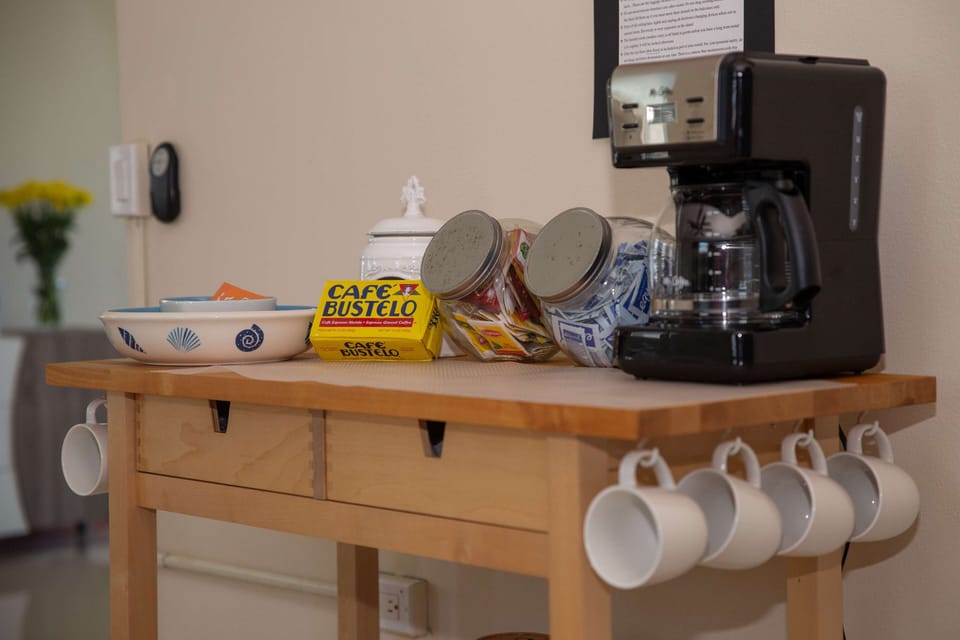 Complimentary coffee/tea station.