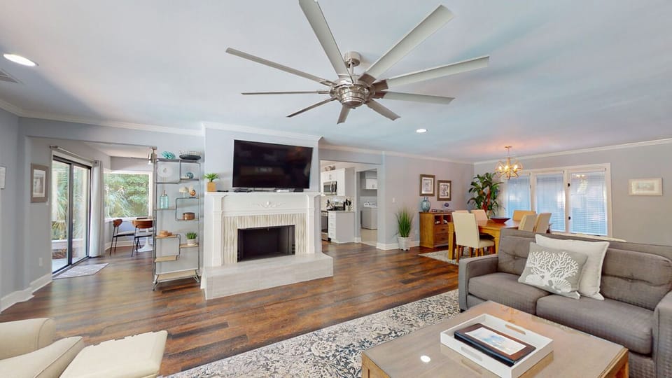 Living Room with Large Smart TV