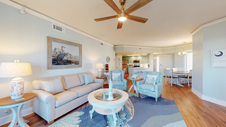 Living Room with Coastal Furnishings