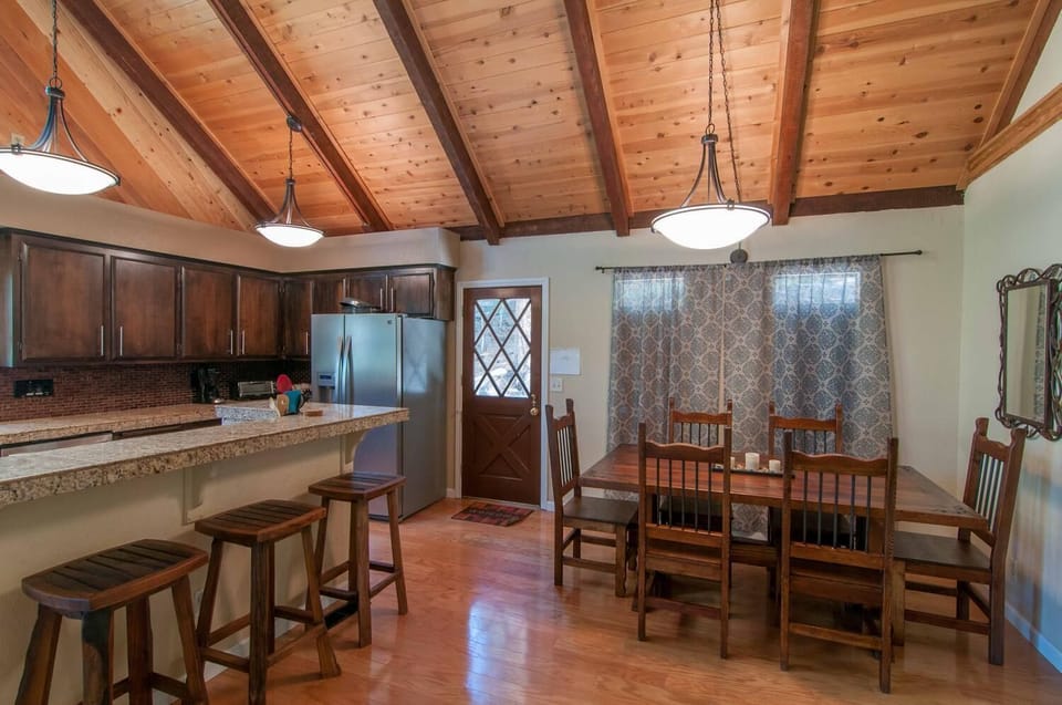 Dining area and bar area in kitchen
