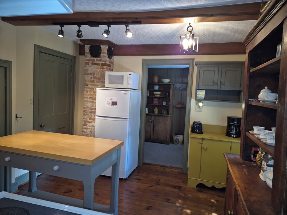 Kitchen island and coffee station custom made by owner.