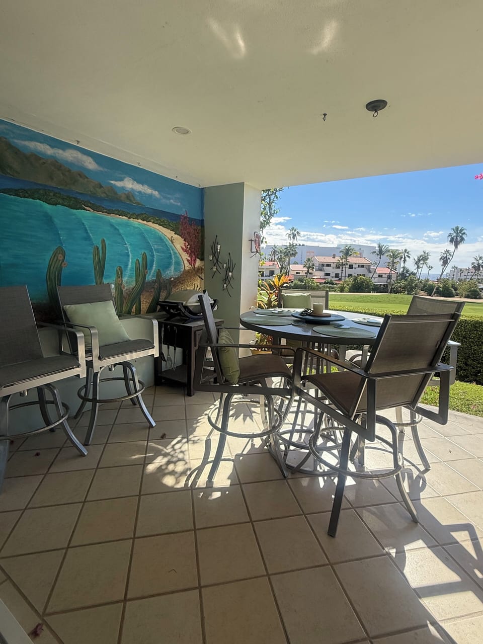 Covered alfresco dining area