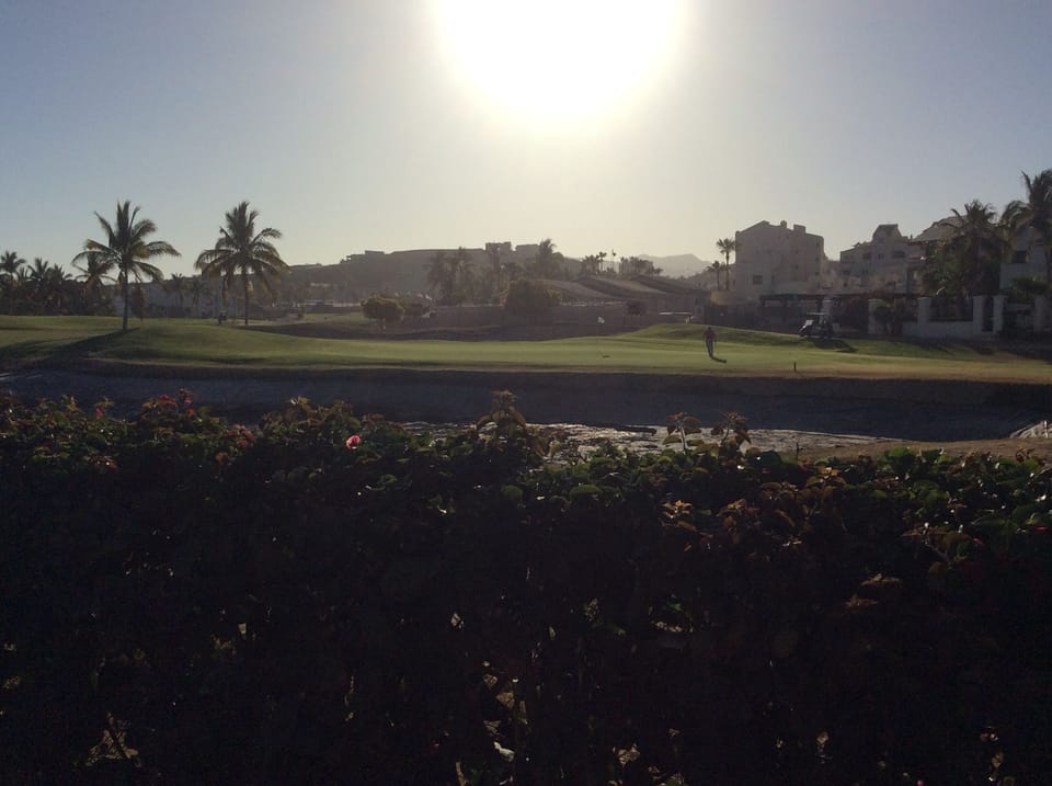 Overlooking golf course