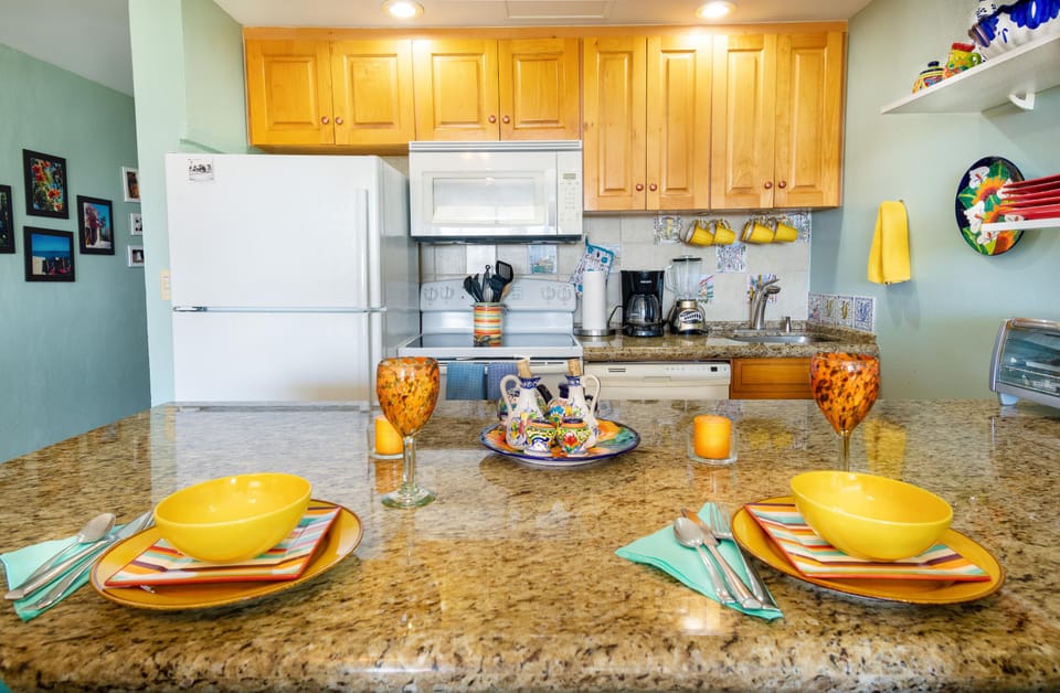 Fully stocked kitchen