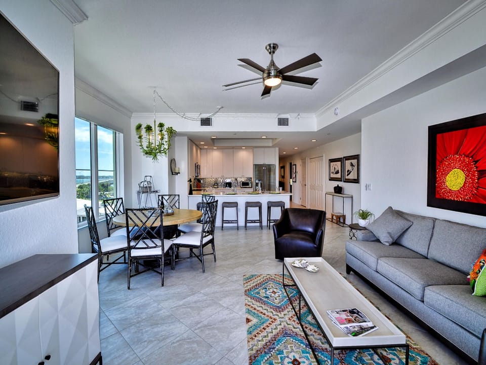 Airy floor plan is great for family interactions.