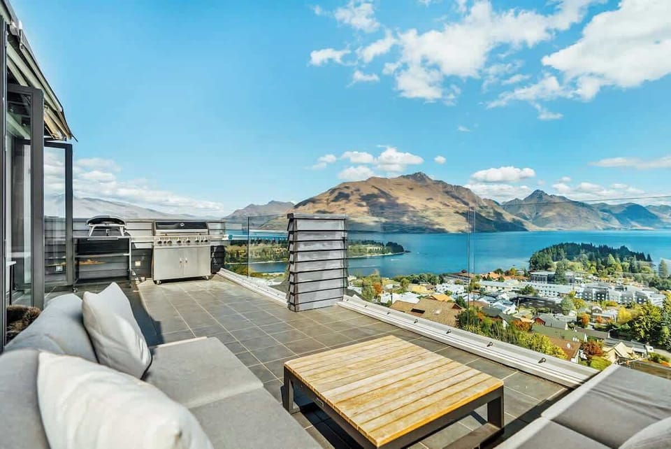Balcony with Queenstown views