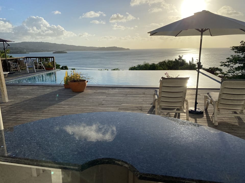 Our Private Pool -  infinity edge overlooking the Caribbean Sea 