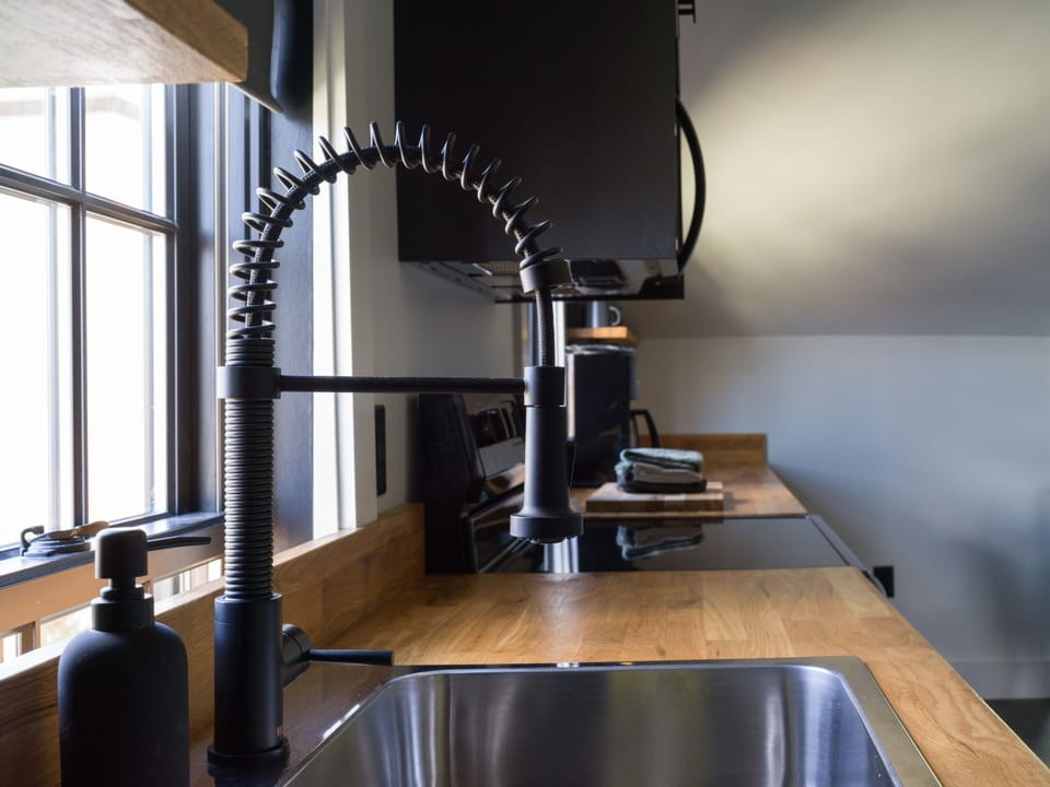 Penthouse King Studio Apartment | Private kitchenette | Full-size fridge, microwave, coffee/tea maker, electric kettle