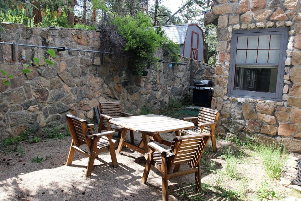 Table & Chairs in Fenced Backyard