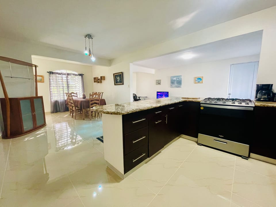 Open area including Kitchen, dining, two livings areas, office area