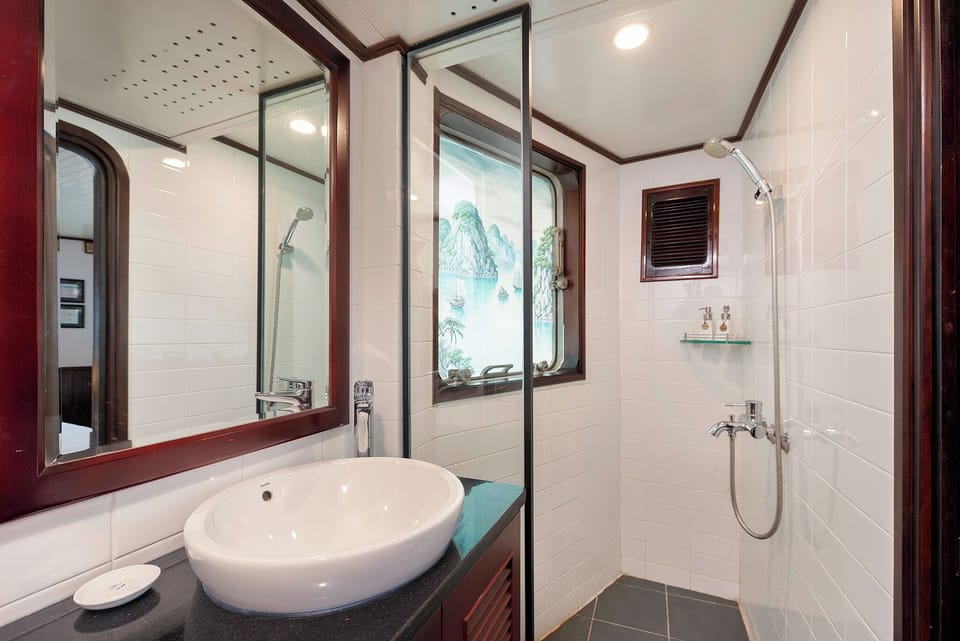 Shower, free toiletries, hair dryer, slippers