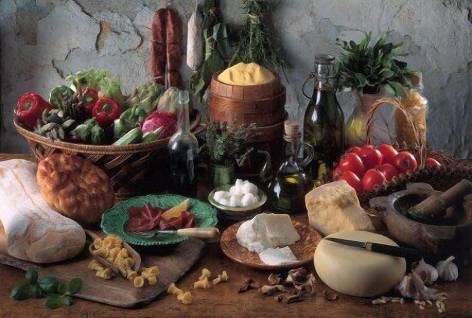 Local products of the world famous cretan cuisine.