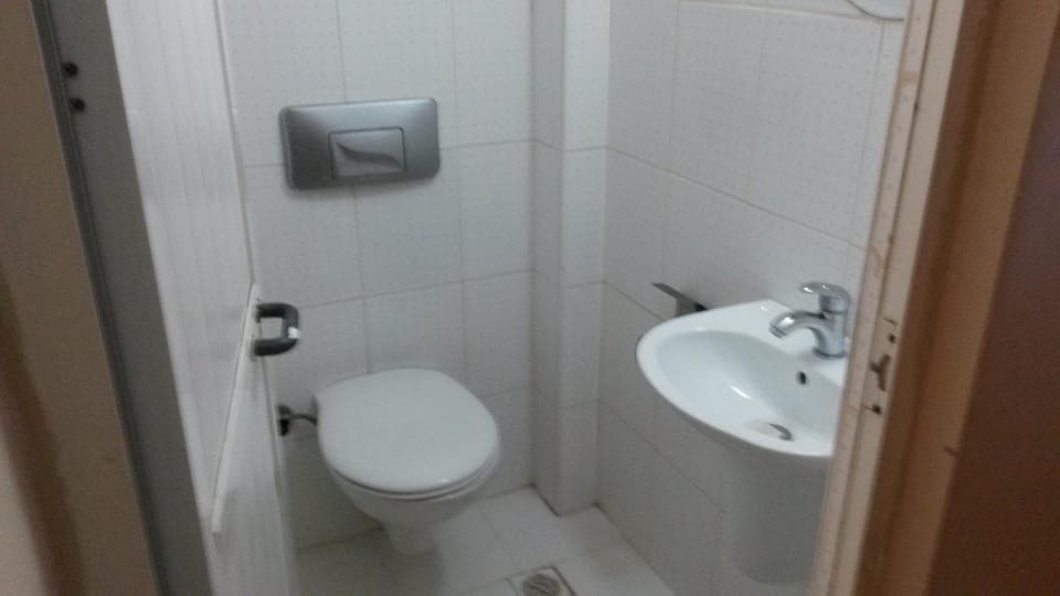Shower, slippers, towels