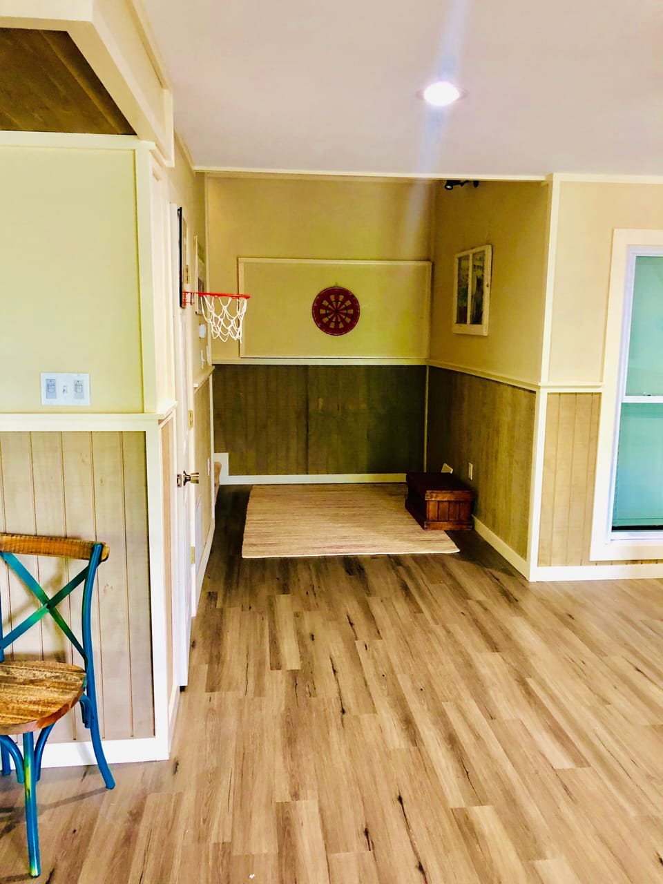 Enjoy a game of darts or ping pong in the basement.