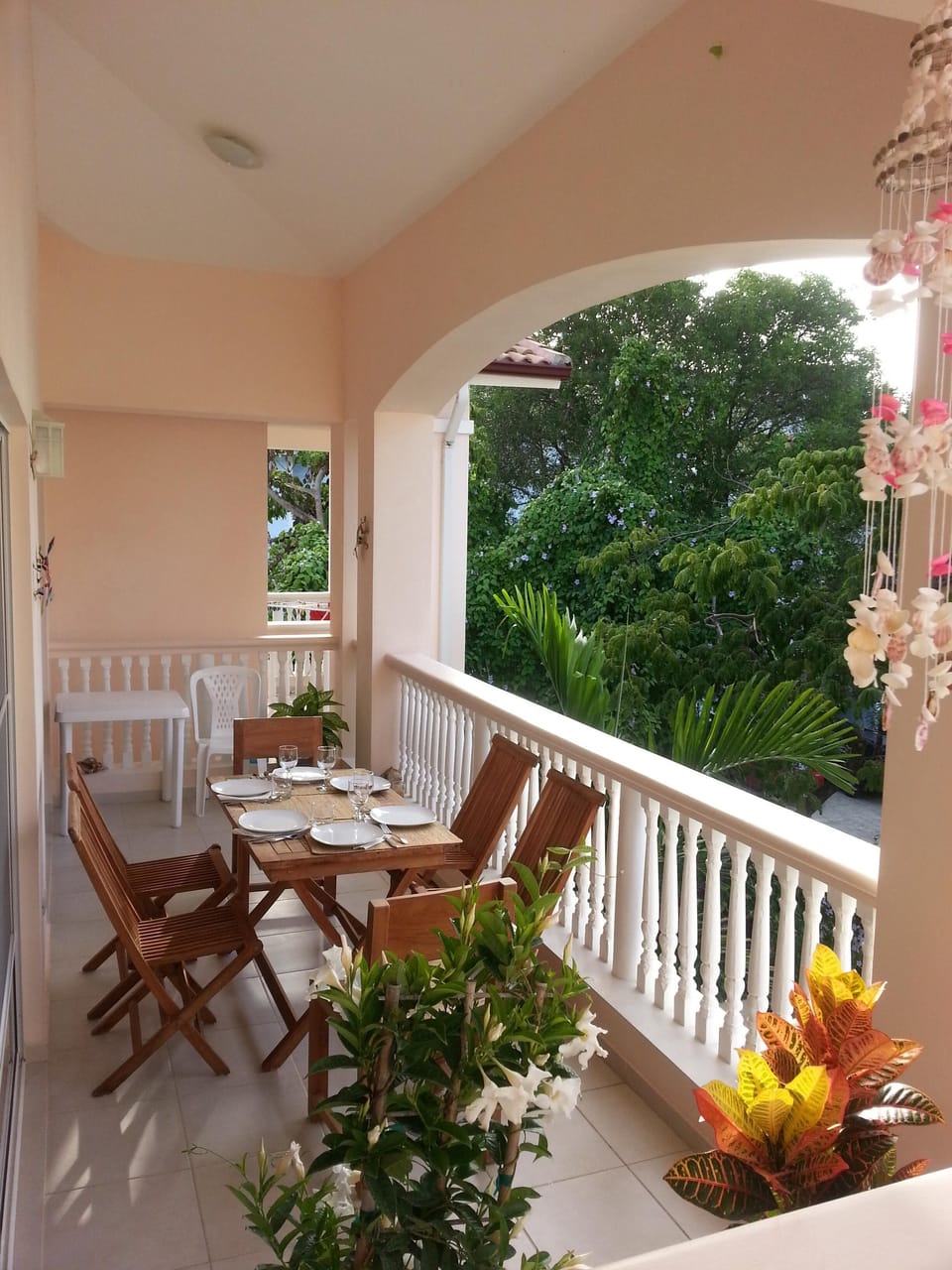 Spacious balcony is perfect  for breakfasts.