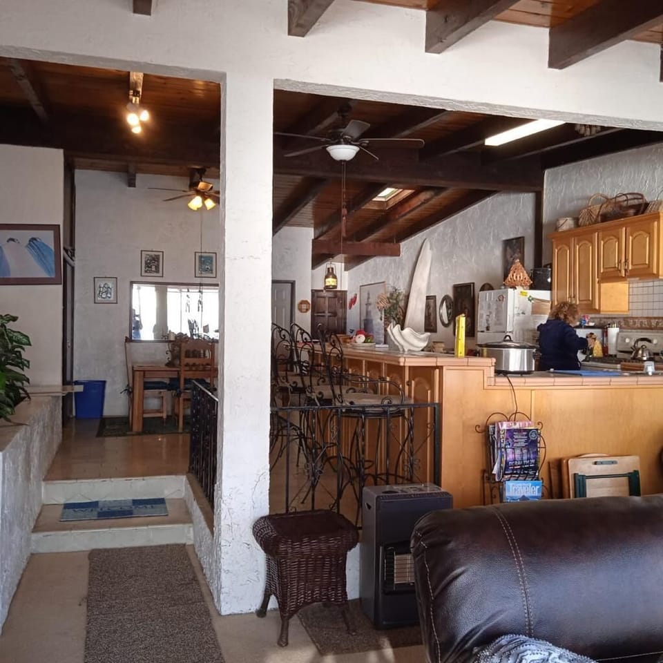 Kitchen bar.  Gourmet. Lodes it’s spice and breakfast   Help yourself!