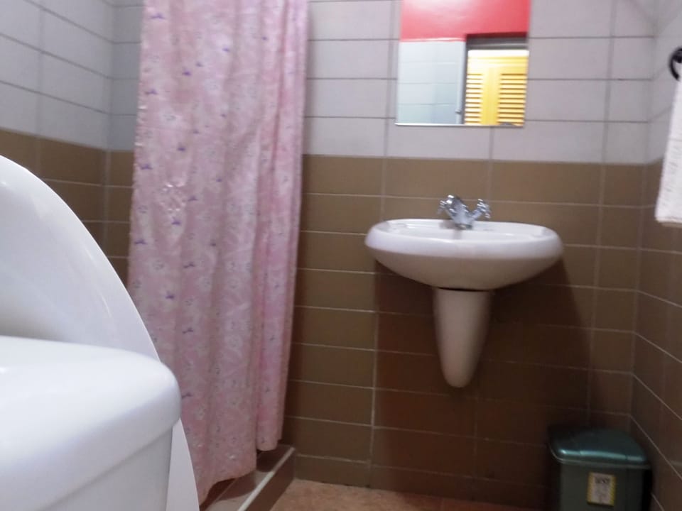 Shower, rainfall showerhead, towels
