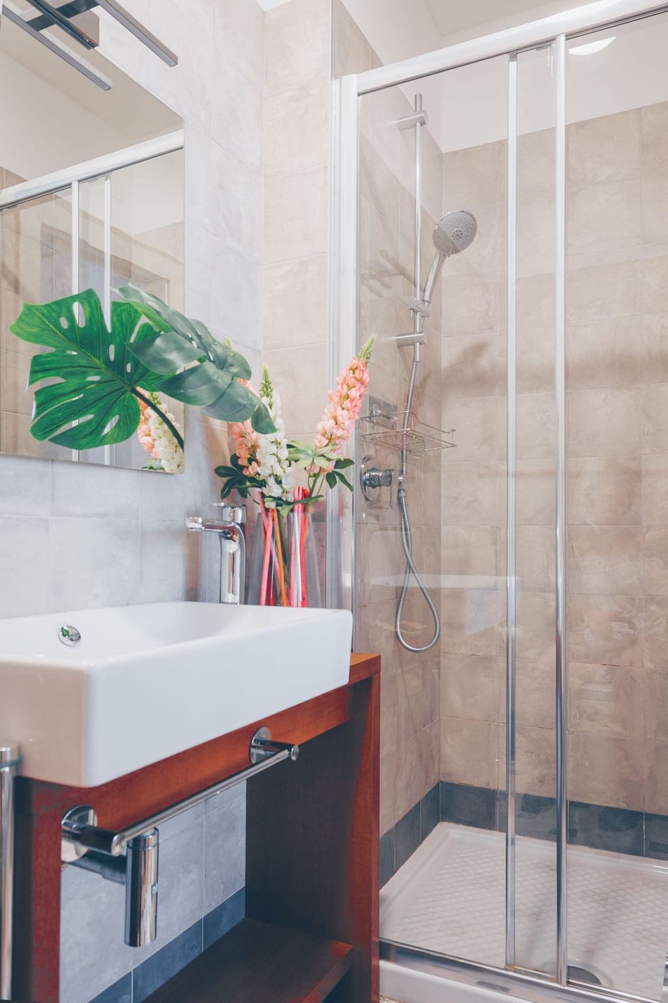 Shower, eco-friendly toiletries, hair dryer, towels