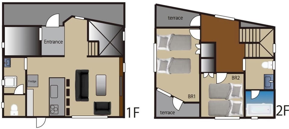 Comfort Chalet, 2 Bedrooms | Floor plan