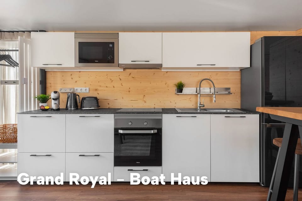 Boat Haus Grand Royal | Private kitchen | Fridge, stovetop, coffee/tea maker, electric kettle