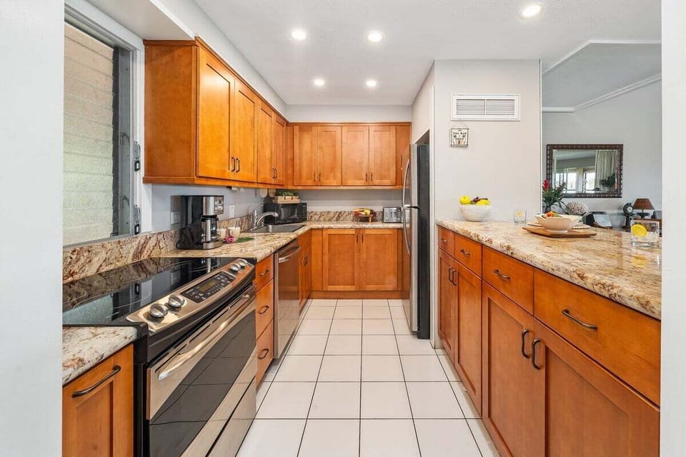 Fully equipped kitchen with modern appliances and everything you need