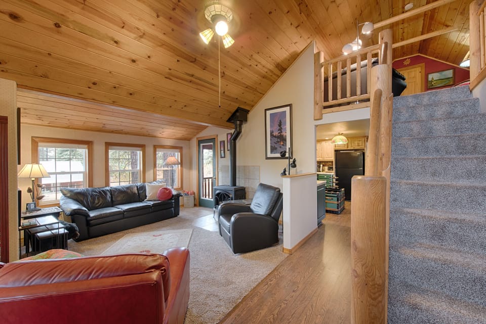 Living area has south facing deck access