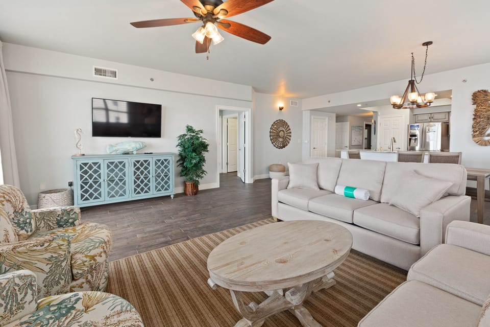 Large flat screen TV in Living Room