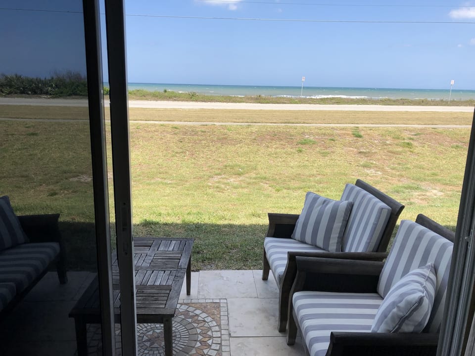 Ocean view patio from living room