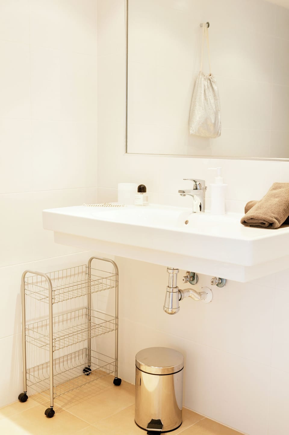 Shower, rainfall showerhead, hair dryer, bathrobes