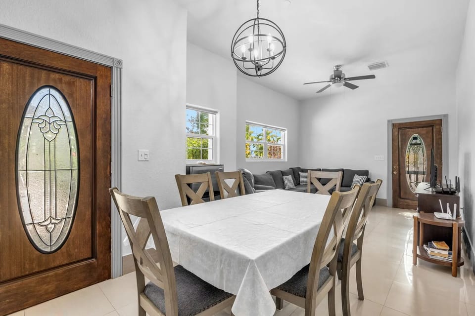 Dining table and Living room of Sun Villa.