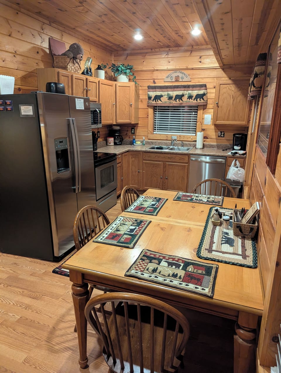 Our kitchen with updated appliances. Guests will find a fully equipped kitchen.