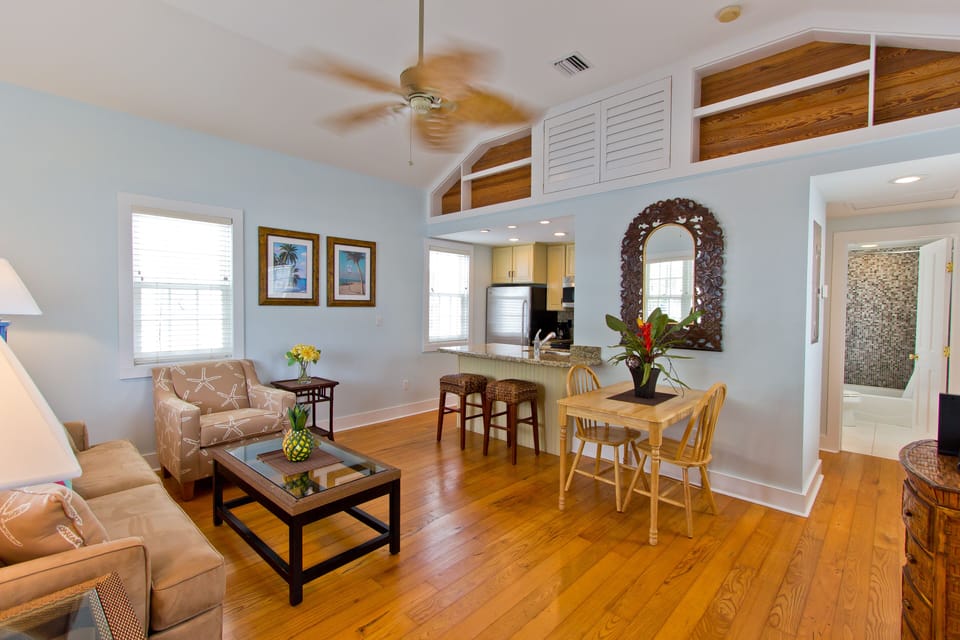 Open space with hardwood floors