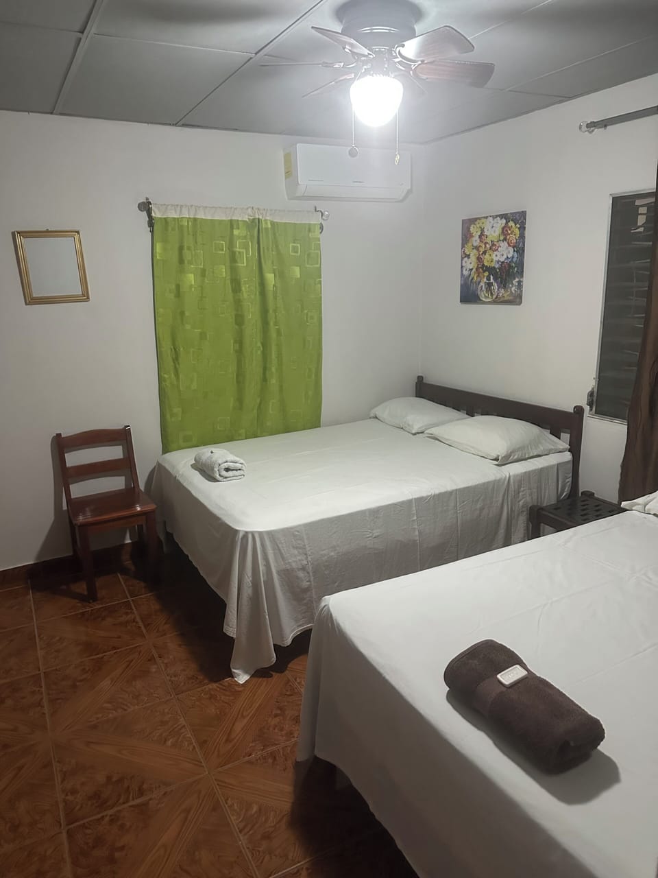 Blackout drapes, WiFi (free), bed sheets
