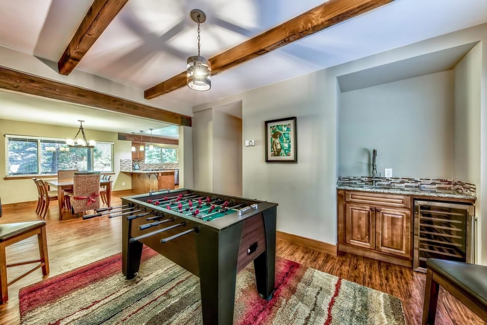 Kids and adults alike will love playing a game of foosball. Room complete with wet bar and wine fridge