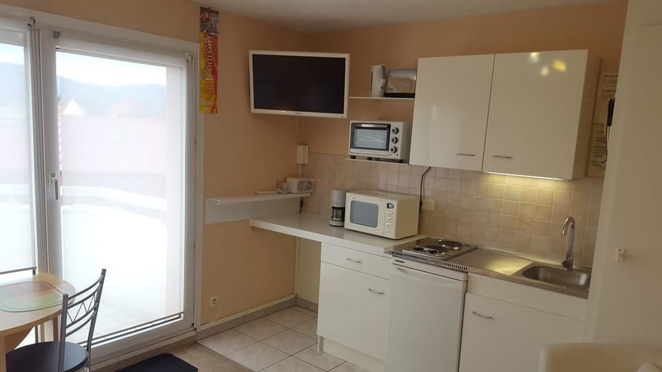 Panoramic Studio, 1 Double Bed | Private kitchenette | Coffee/tea maker, fridge, microwave, oven